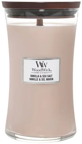 Lumânare parfumată WoodWick Vanilla și Sare de Mare, 609.5 g