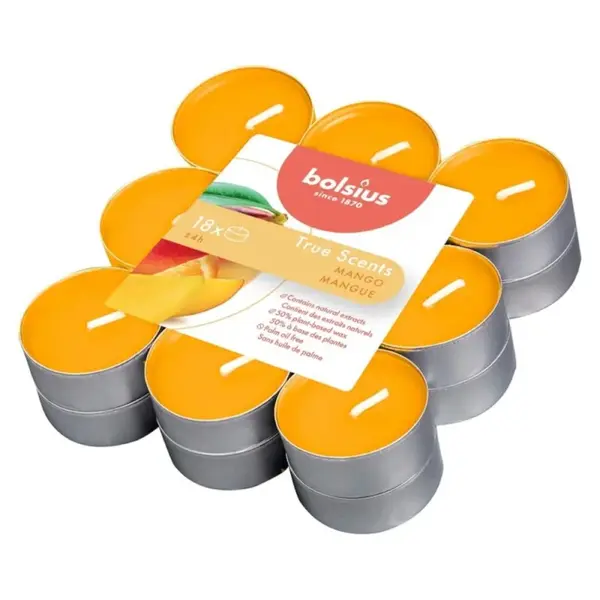 Lumanare Pastila Bolsius, Mango, Timp de Ardere 4 Ore, 18 Bucati