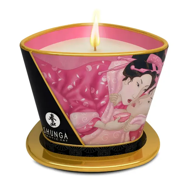Lumanare pentru masaj erotic Rose, 170ml, Shunga Erotic Art