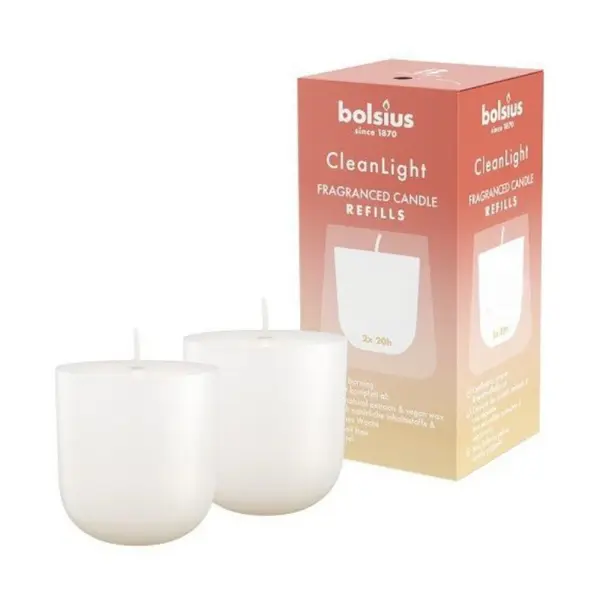 Lumanare Rezerva, CleanLight Bolsius, Bergamota si Neroli, 2 Bucati