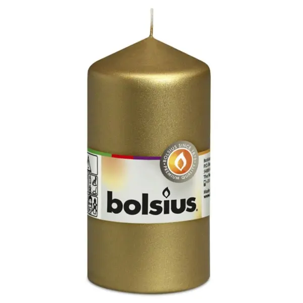 Lumanare Stalp 120 x 58 mm Bolsius, Auriu
