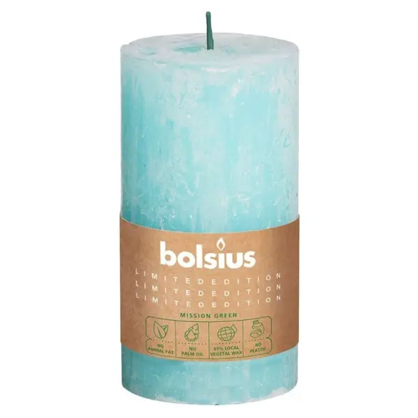Lumanare Stalp Bolsius, Albastru, 130 x 68 mm