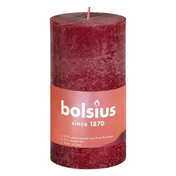 Lumanare Stalp Bolsius, Rosu, 100 x 50 mm