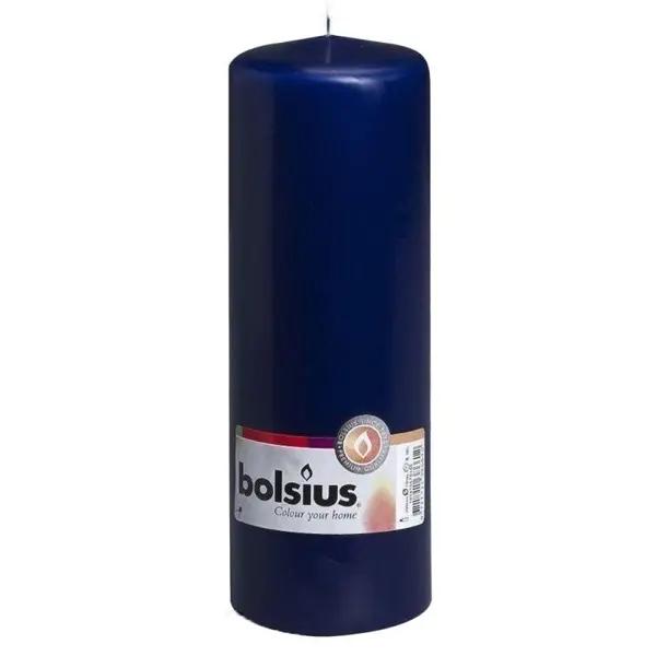 Lumanare Stalp Bolsius, Timp Ardere 78 Ore, 200 x 68 mm, Albastru
