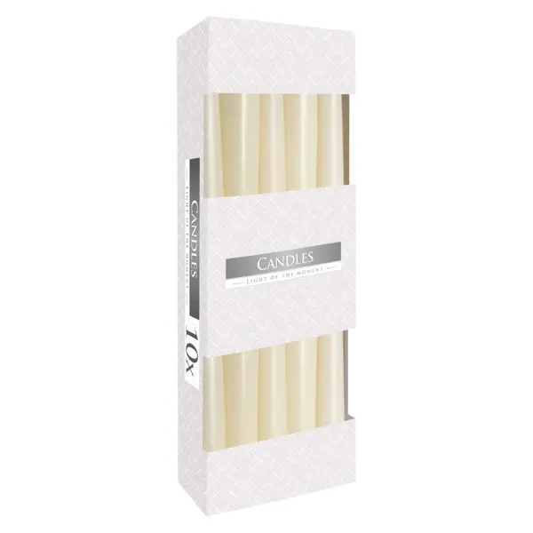 Lumanari Conice Bispol Crem Ivory, 10 Buc