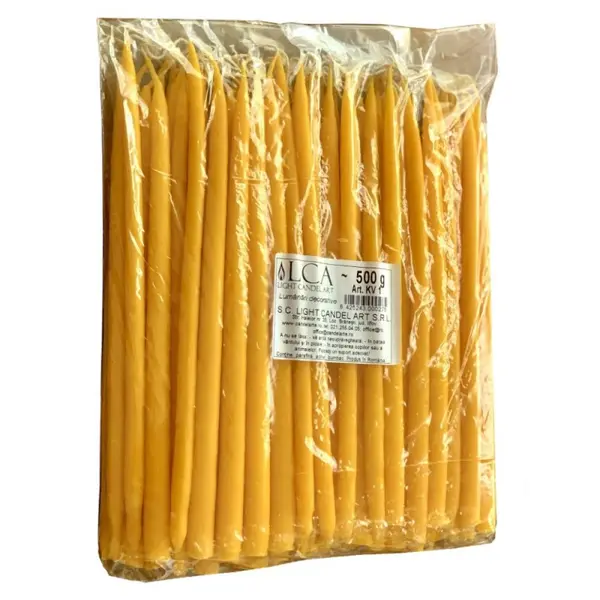 Lumanari Menaj cu Varf Portocaliu 500 g, Model Conic