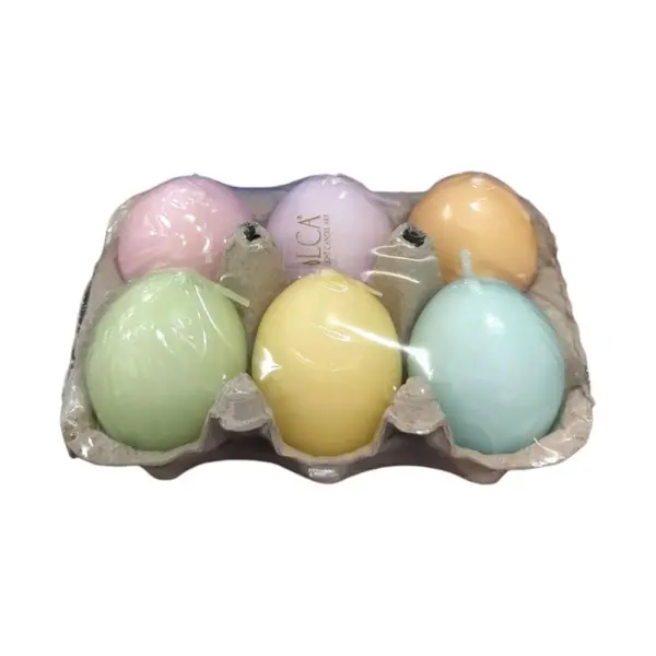 Lumanari Ou din Parafina, Diverse Culori Pastelate, 6 Bucati
