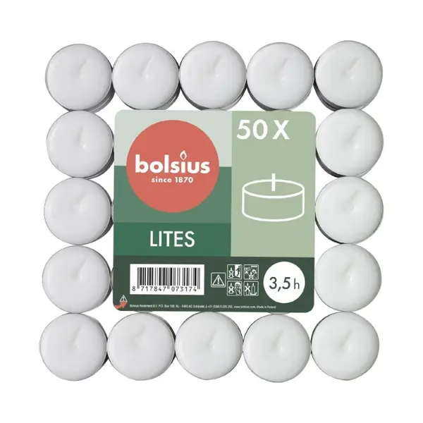 Lumanari Pastila Bolsius, 3.5 Ore Timp de Ardere, 50 Bucati