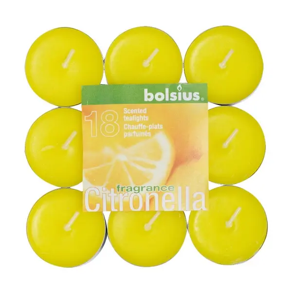 Lumanari Pastila Bolsius Citronella, Anti Tantari, 18 Bucati