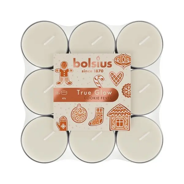 Lumanari Pastila Bolsius, Cookie Fever, Timp Ardere 4 Ore, Ivory, 18 Bucati