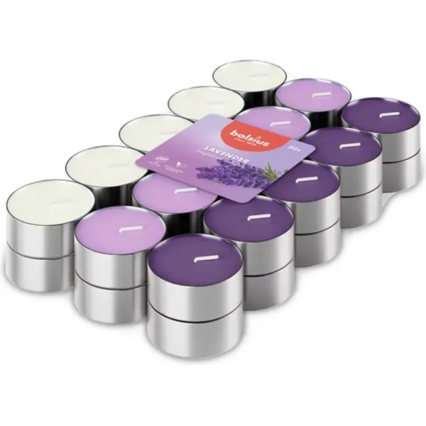 Lumanari Pastila Parfumate, Lavanda, 38 mm, 4 Ore, Bolsius, 30 Bucati