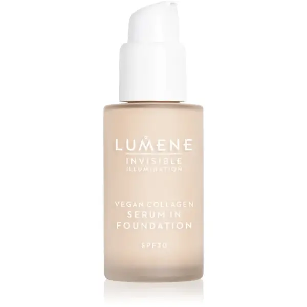 Lumene Invisible Illumination Vegan Collagen Serum in Foundation make-up cu textura usoara cu efect de nutritiv SPF 30 00 30 ml