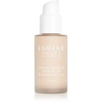 Lumene Invisible Illumination Vegan Collagen Serum in Foundation make-up cu textura usoara cu efect de nutritiv