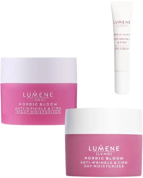 Lumene Lumo Set - Cremă de zi, noapte și ochi Nordic Bloom, 50 +50 +15 ml