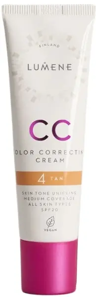 Lumene Vegan CC Cremă 7 în 1, 4 Tan, SPF20, 30 ml