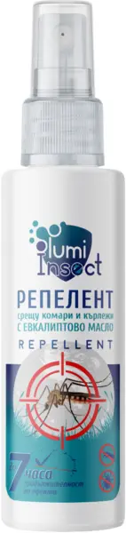 Lumi Insect Repelent împotriva țânțarilor și căpușelor cu ulei de eucalipt, 100 ml