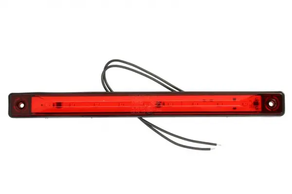 Lumina delimitare stanga dreapta, forma: dreptunghiular, rosu, LED, inaltime 24mm; latime 254mm; adancime 18mm lungime cablu 300mm, 12 24V