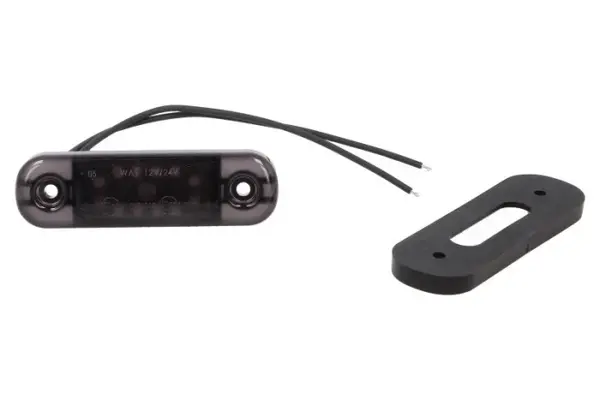 Lumina delimitare stanga dreapta, forma: oval, rosu fumuriu, LED, inaltime 24mm; latime 84mm; adancime 25mm lungime cablu 240mm, 12 24V (IP6K9K)