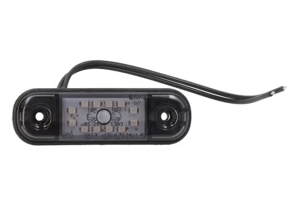 Lumina delimitare stanga dreapta, forma: oval, rosu fumuriu, LED, inaltime 24,2mm; latime 83,8mm; adancime 10,4mm lungime cablu 230mm, 12 24V (IP66 IP68)