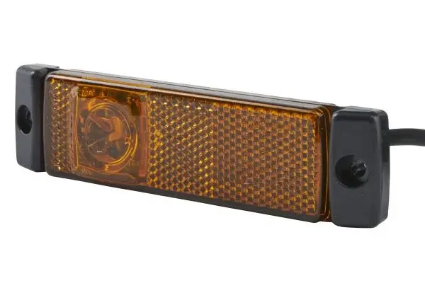 Lumina delimitare stanga dreapta, galben, LED, inaltime 16mm; latime 130mm; adancime 32mm, surub fixare orizontala, lungime cablu 300mm, fara prindere, 24V (conector: EASYCONN, IP6K9K)