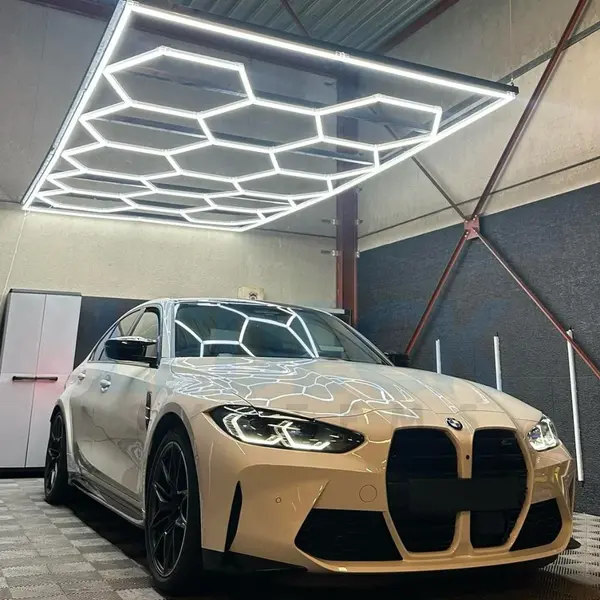 Lumină LED Hexagonală - 14 Module + Rama 484x243CM - Garaj, Dormitor, Cameră Gaming, Spații Private