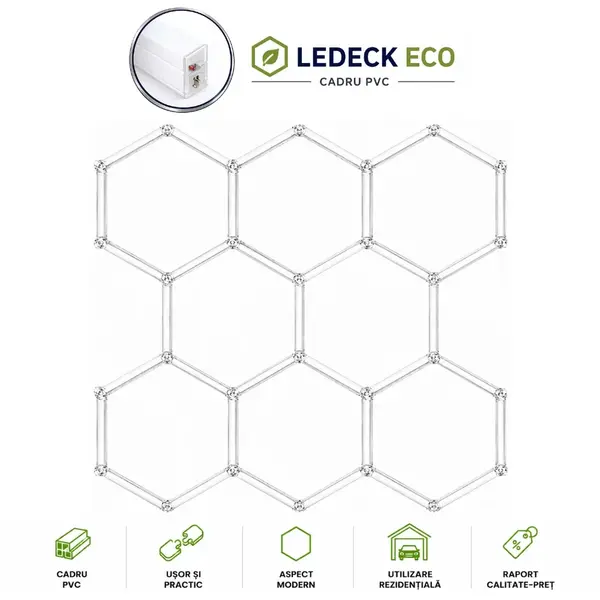 Lumină LED Hexagonală - 8 Module 236x246CM - Garaj, Dormitor, Cameră Gaming, Spații Private