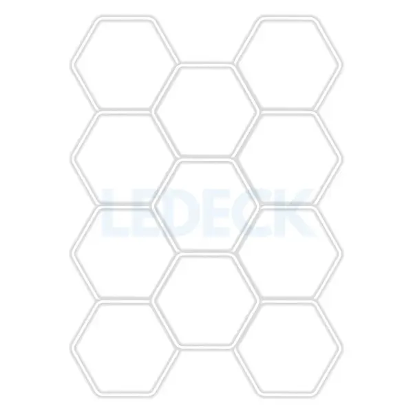 Lumina LED Hexagonala Profesionala Aluminiu - 11 Module 299x415CM - Service Auto, Detailing, Ateliere, Spatii Comerciale
