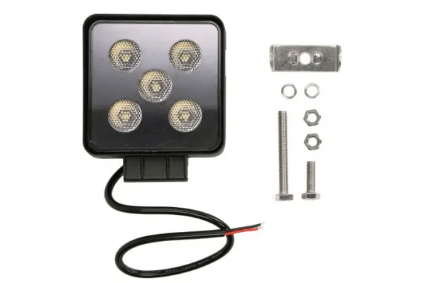 Lumina lucru (LED, 12 24 30V, 12W, 1000lm, numar diode: 5x3W, inaltime: 109mm, latime: 109mm, adancime: 50mm, lungime cablu: 0,45m, lumina dispersata)
