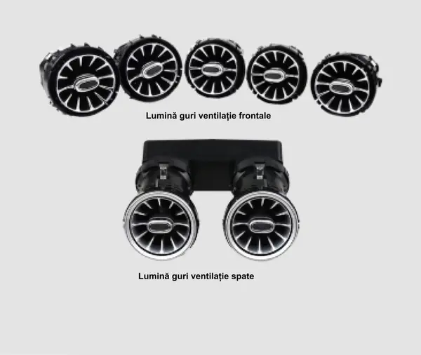 Lumini ambientale dedicate Mercedes-Benz C Class W205 2015-2021, RGB Acrilice 7 in 1 Statice cu efect RGB, Control din Display original