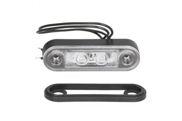 Lumini clarificare stanga dreapta, forma: oval, rosu, LED, inaltime 22,8mm; latime 79,5mm; adancime 13mm, suprafata, lungime cablu 300mm, 12 24V (in orificiu 44x17mm; oval cu saiba HOR 72; transparent