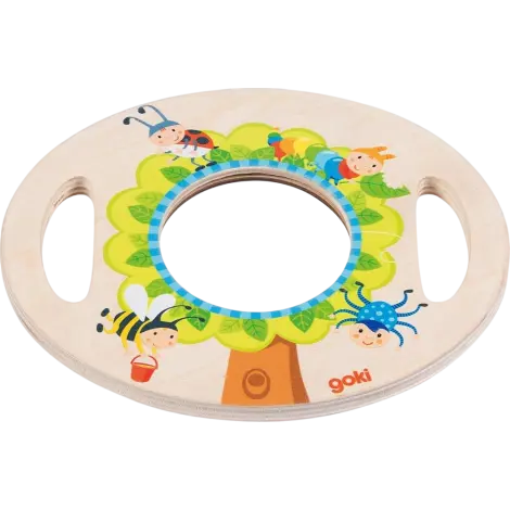 Lupa din lemn si plastic 18x15 cm, cu manere, pentru copii mici