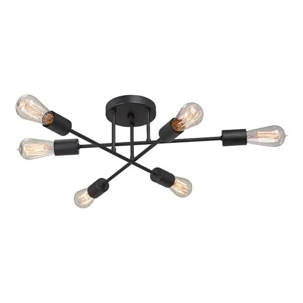Lustra Amsterindast metala, neagra, 60x25 cm