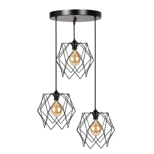 Lustra cu 3 lumini Zocie, negru, D30x85 cm