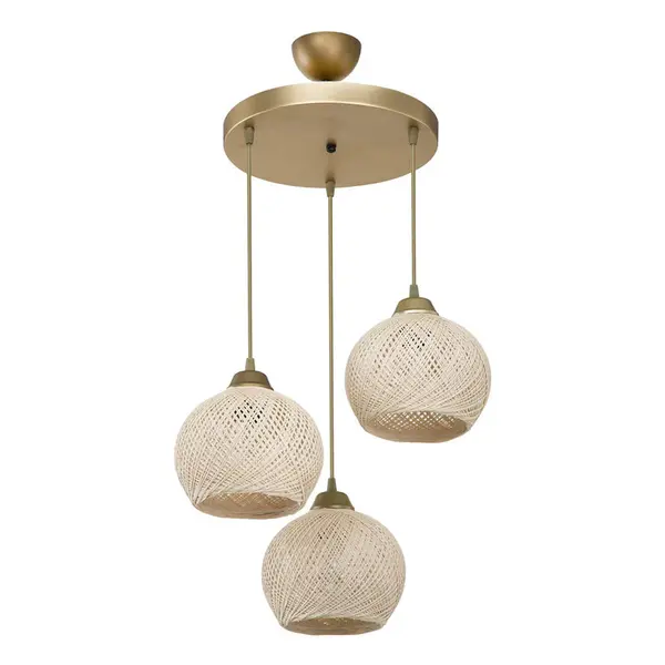 Lustra cu trei lumini PWL-1121, crem-auriu, 40x75 cm