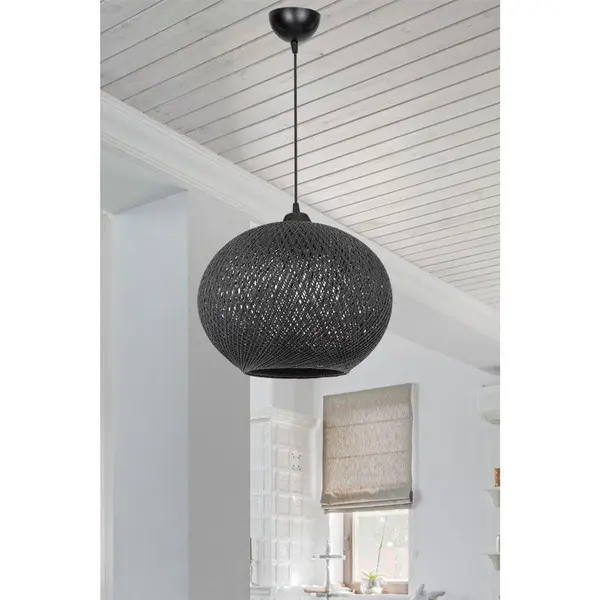 Lustra Leshia Ε27, Negru - Maro, D38x75 cm