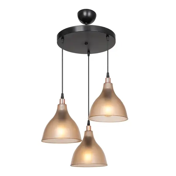 Lustra Orazio 3 lumini ambra negru 40x40x80 cm