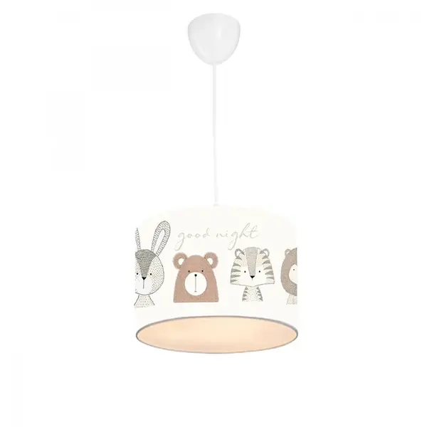 Lustra pentru copii PWL-1095 E27 gri - alb D24x70cm