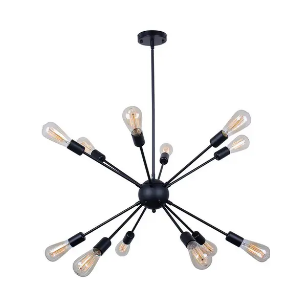 Lustra Ponile metal, negru, 52x52x100 cm