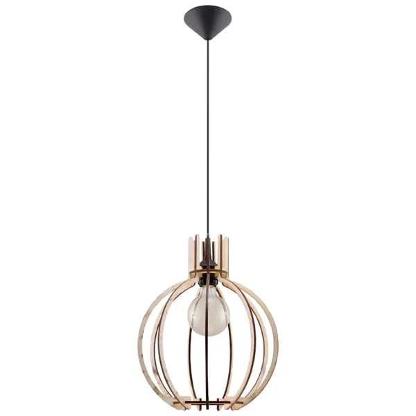 Lustra suspendata Arancia din lemn, Natural 28x17x100 cm