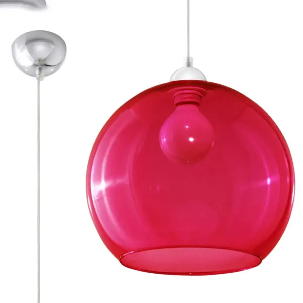 Lustra suspendata Ball Rosu 30x30x120 cm