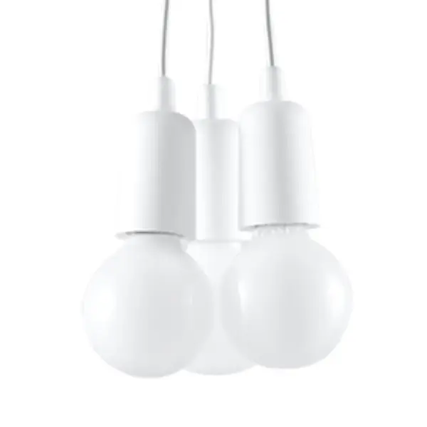 Lustra suspendata Diego Alb 15x15x90 cm