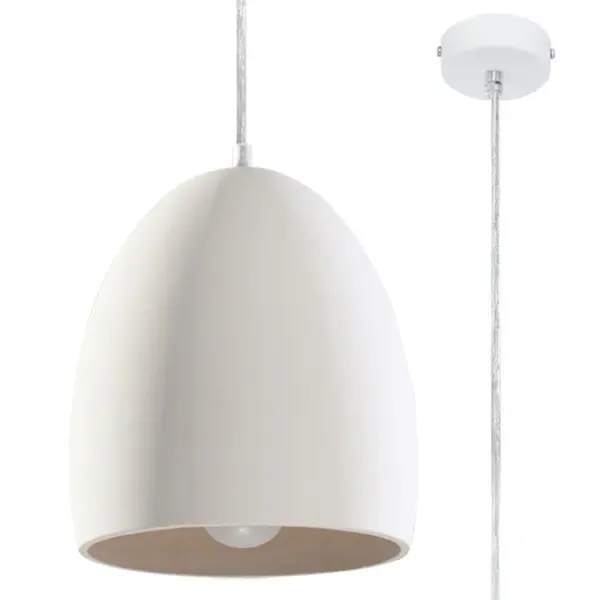 Lustra suspendata Flawiusz din ceramica Alb 30x30x122 cm