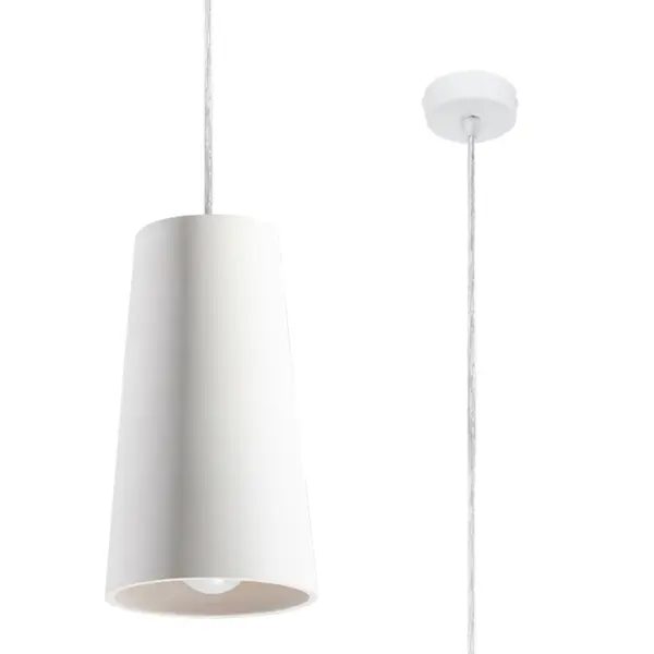 Lustra suspendata Gulcan din ceramica Alb 16x16x128 cm