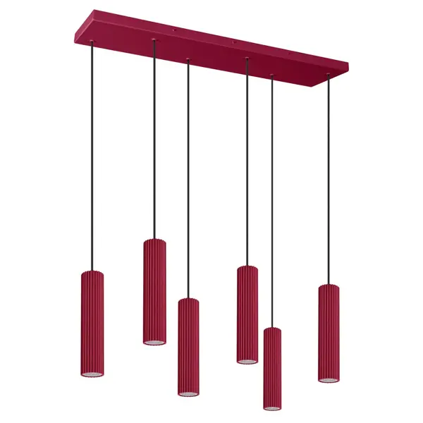 Lustra suspendata LED Ivar 6L Burgundy 4000K 80x20x200 cm