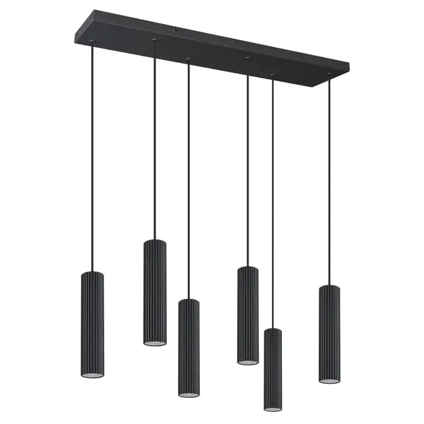 Lustra suspendata LED Ivar 6L Negru 4000K 80x20x200 cm