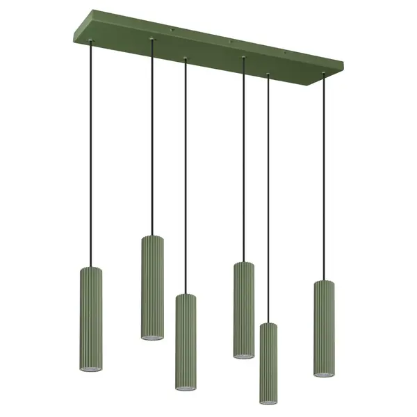 Lustra suspendata LED Ivar 6L Olive 4000K 80x20x200 cm