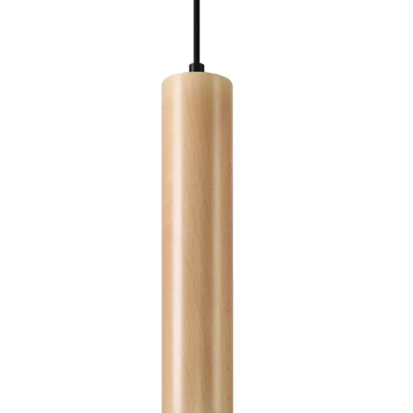 Lustra suspendata Lino din lemn, Natural 8x8x105 cm