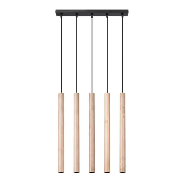 Lustra suspendata Pastelo din lemn, Natural 45x5x103 cm