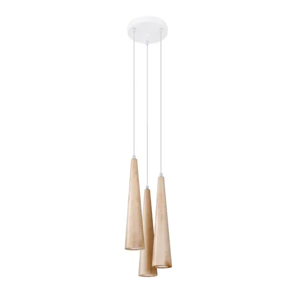 Lustra suspendata Sula din lemn, Natural 20x20x120 cm