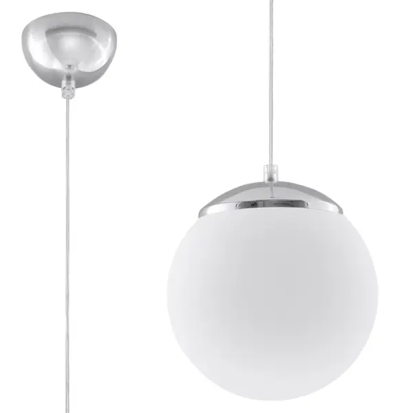 Lustra suspendata Ugo Argintiu 20x20x110 cm